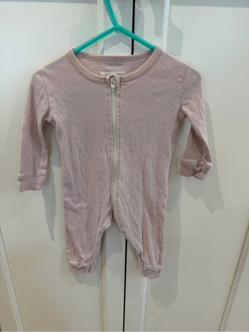 Mini mioche 0-3m Soft Pink Zipper Baby One-Piece